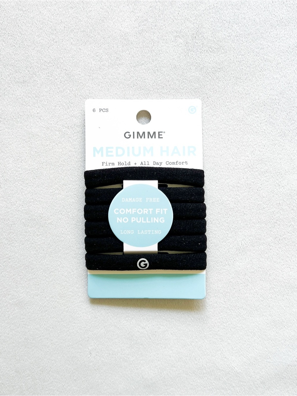 Gimme Black Medium Hair Ties – 6 Pack